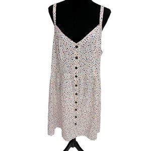 Banana Republic Terrazzo Dotted Button Down Babydoll Dress Size XL